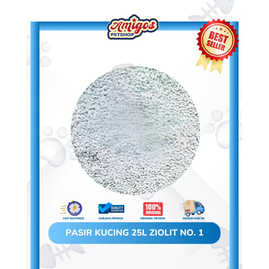 Pasir Kucing Zeolite 25ltr / 20kg  Non Gumpal No 1 Ziolid Ziolit Jiolit Jiolite Ziolid Zeolit Zeloit