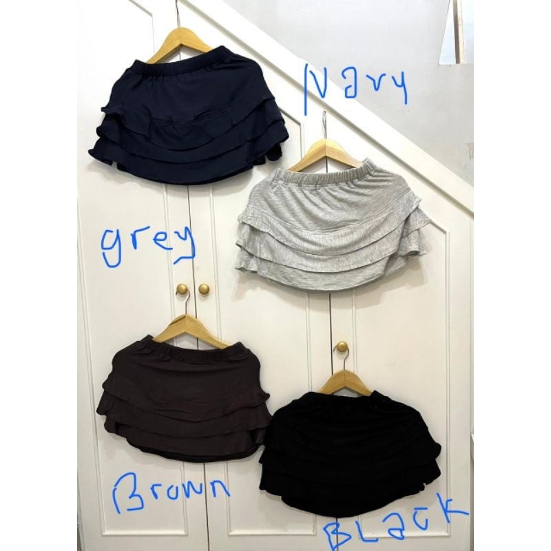 Rok mini olahraga jumbo bahan rayon spandek