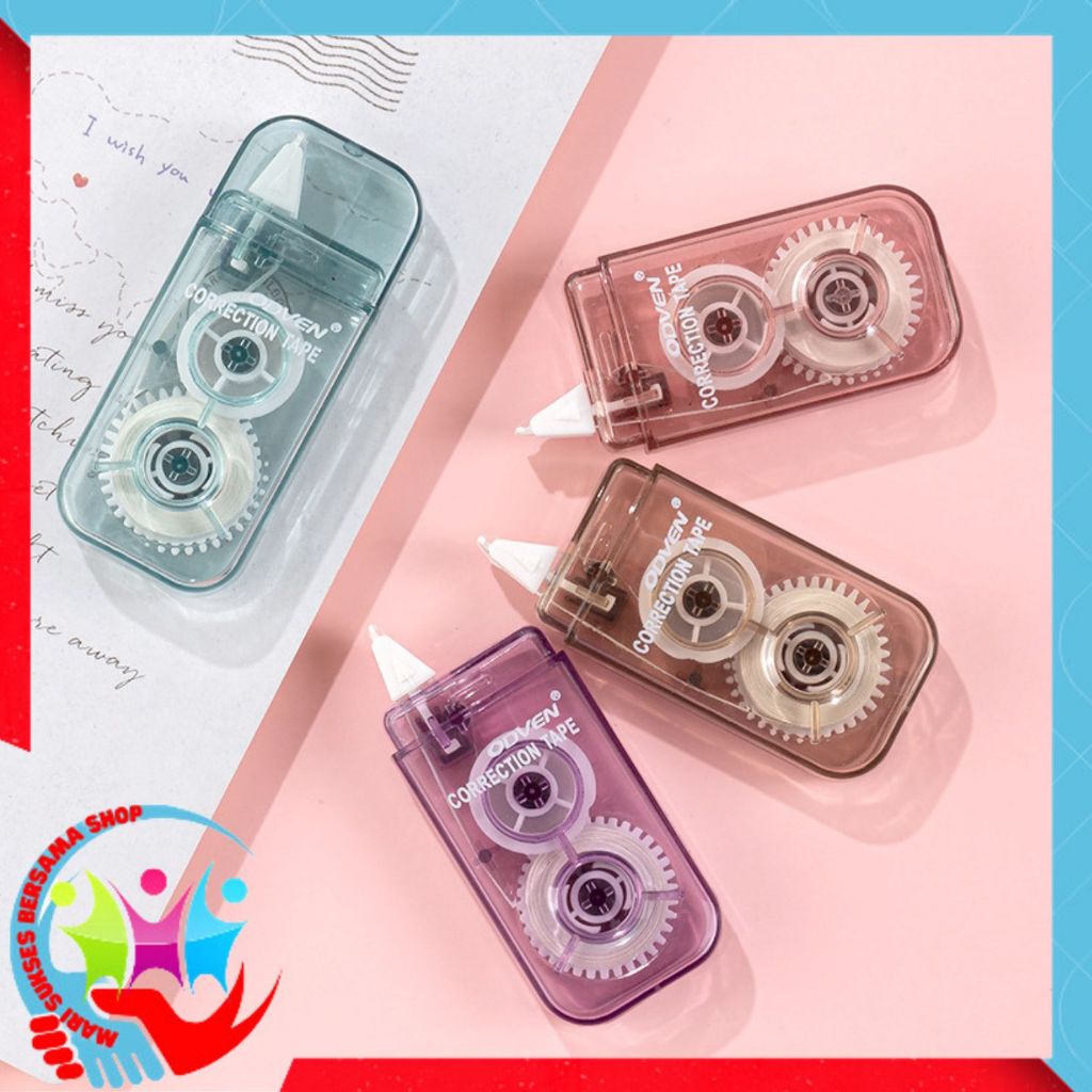 

MSBS Correction Tape Smoky Color 3 Meter Students Stationary School Supplies Multiple Color 3M Penghapus Pena Roll Kertas