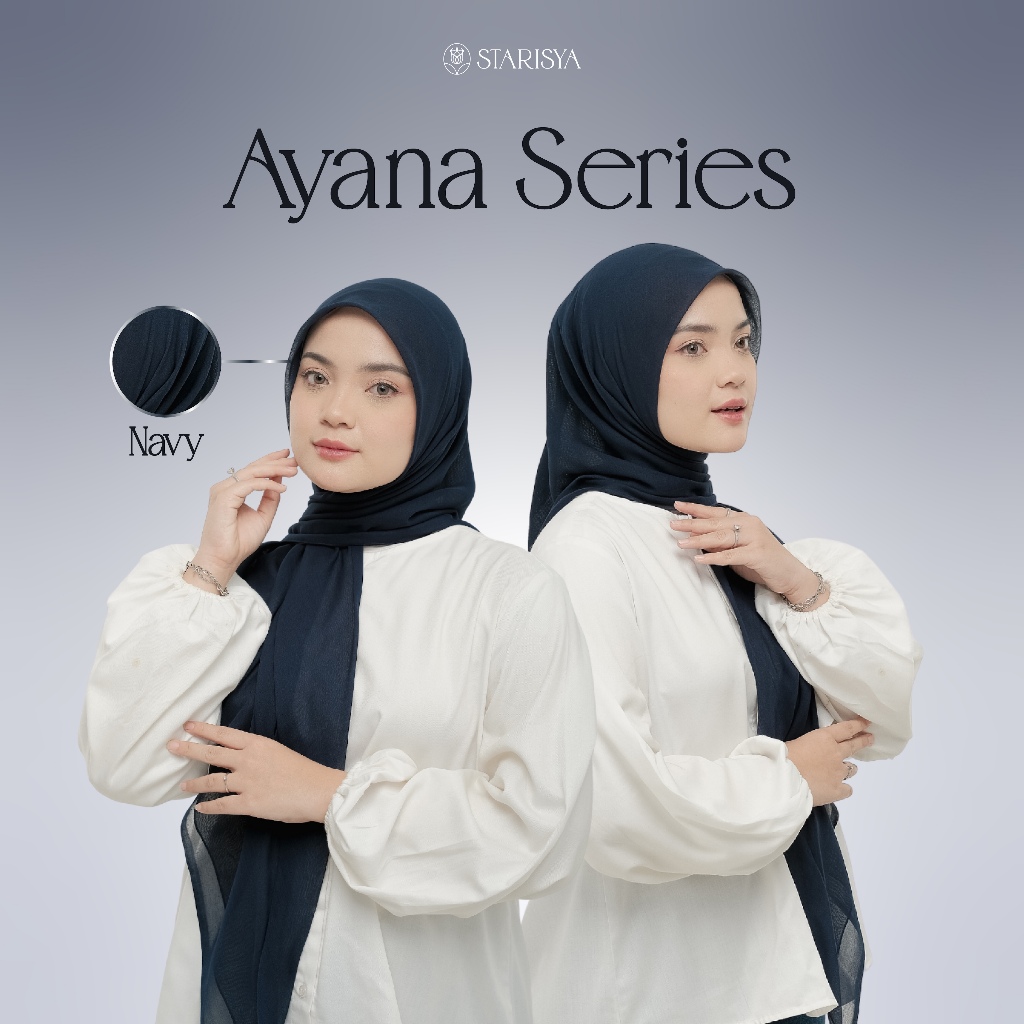 Starisya - Ayana Series Plain Paris Japan Hijab Segi Empat Premium (Navy)