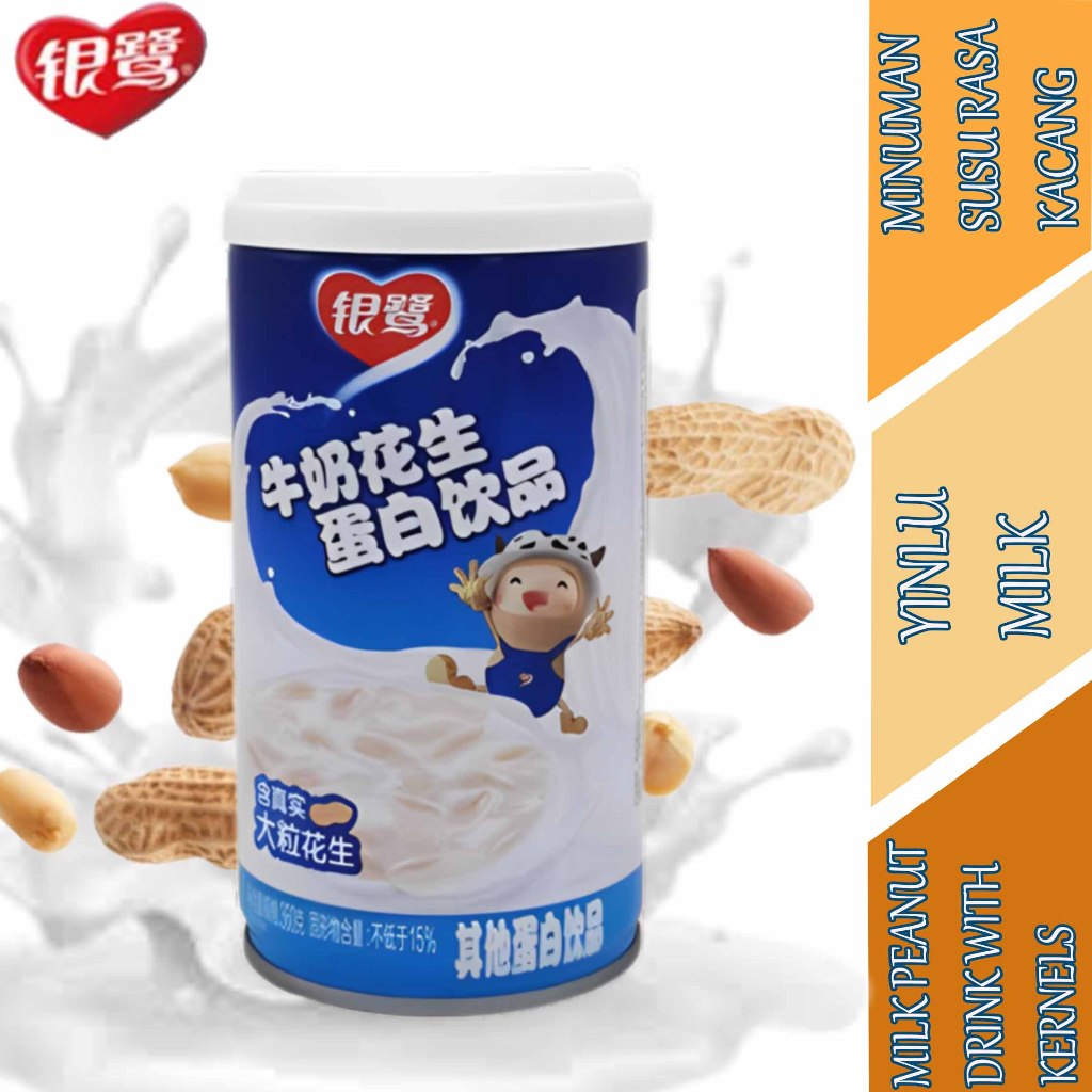 

Milk Peanuts Drink With Peanuts Kernels - Yinlu Milk - Minuman Susu Rasa Kacang - 360gr