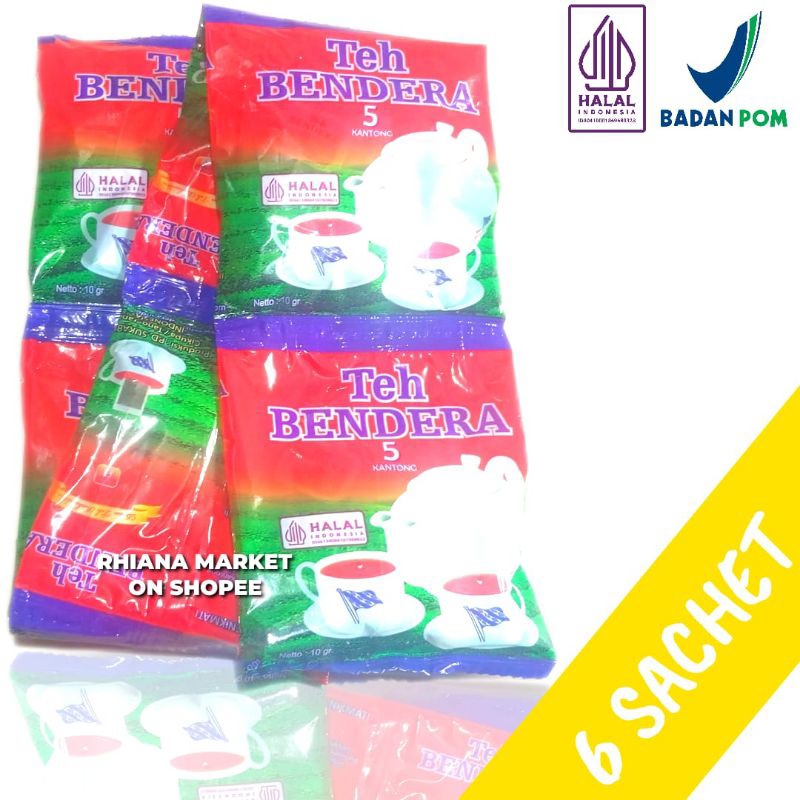 

Teh Celup Bendera 1 Renceng Isi 6 Sachet x 5 Kantong