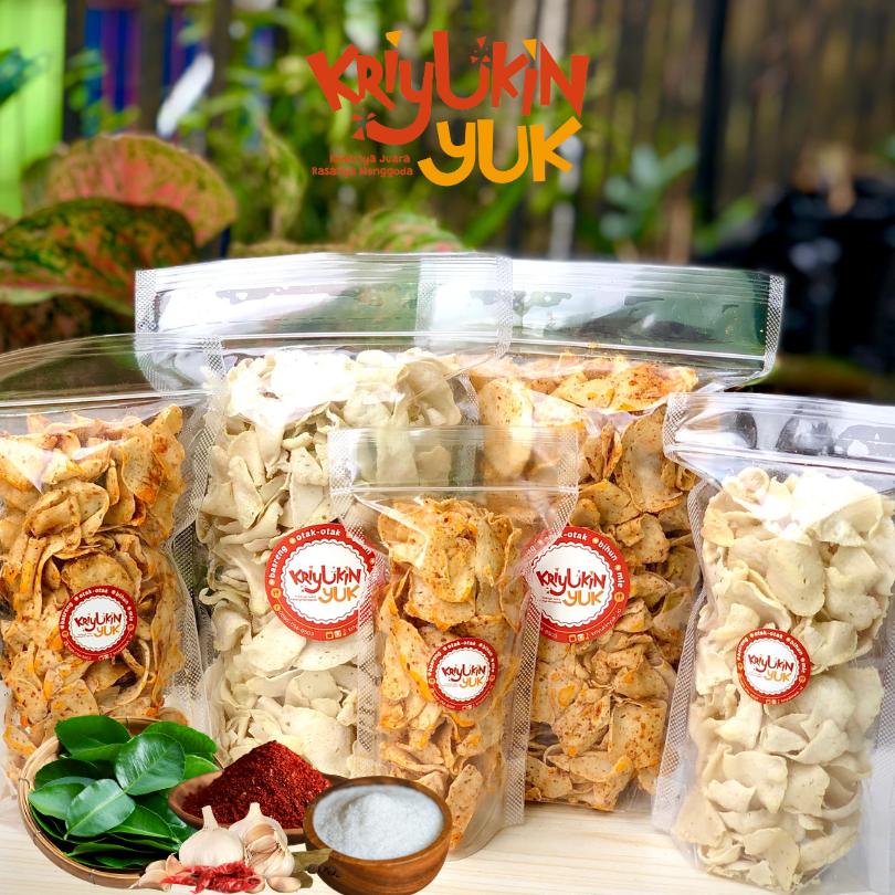 

Basreng kriyukinyuk daun jeruk original pedas cemilan kering