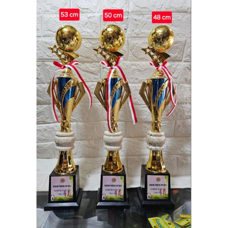 Trophy Futsal Piala Sepak Bola 1 SET 123 Piala Costum Tulisan ( B.116)