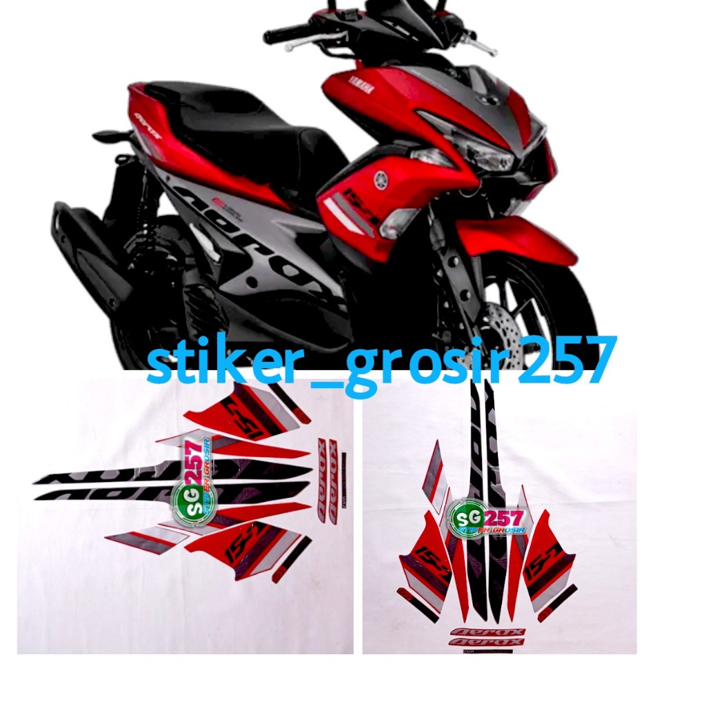 STIKER STRIPING LIS BODY MOTOR YAMAHA AEROX VVA 155 2017 2018 WARNA MERAH
