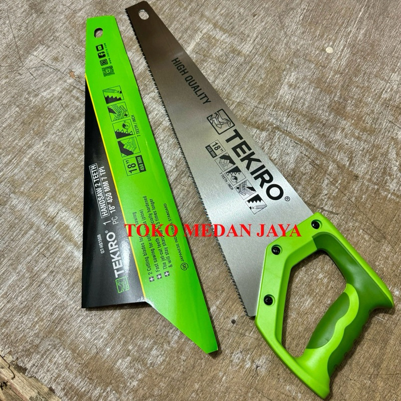 GERGAJI TANGAN GAGANG TPR 2 MATA TEKIRO / GERGAJI KAYU TEKIRO 18 INCH