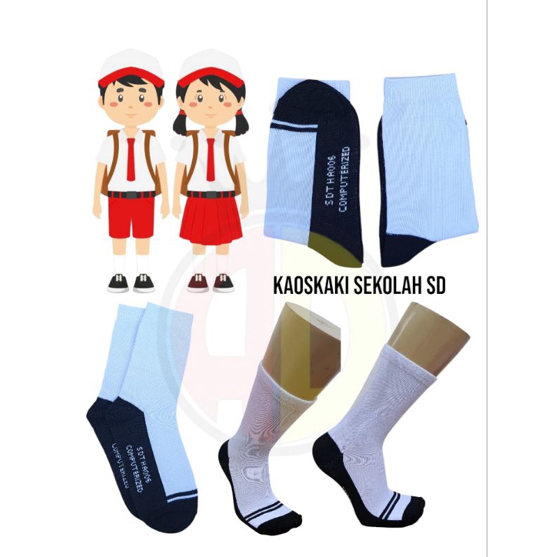 3 Pasang Kaos Kaki Sekolah Anak SD-Kaos Kaki Sekolah Hitam,Putih Premium