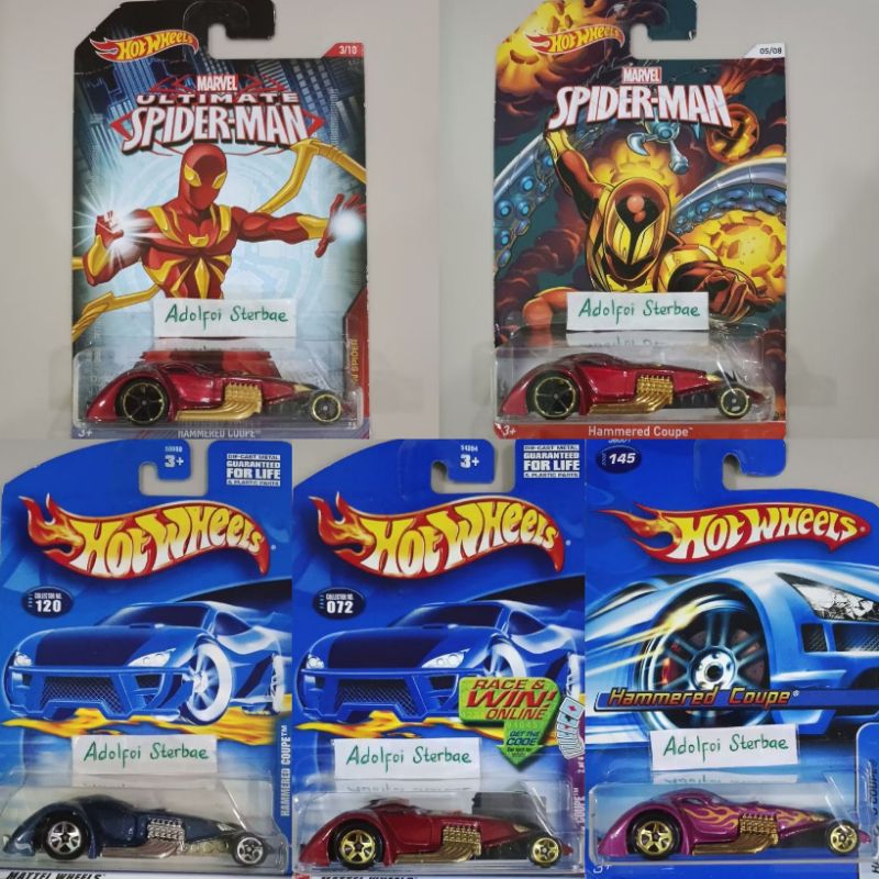 hotwheels hot wheels hammered coupe edisi marvel ultimate spider-man spiderman joker iron spider 120