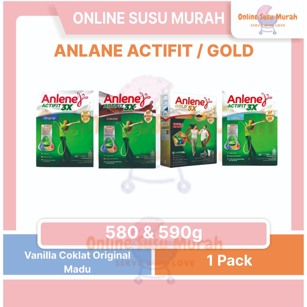 

ANLENE ACTIFIT 3X VANILA COKLAT MADU 580GR ORIGINAL 590GR SSKD