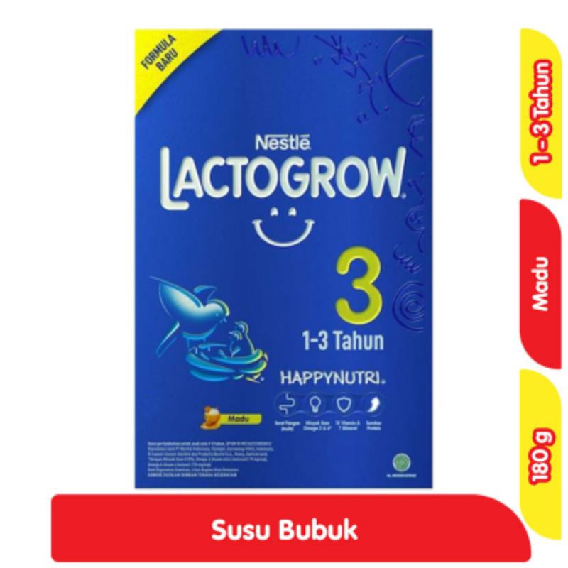

Lactogrow 3 Happynutri Susu Bubuk Pertumbuhan Anak 1-3 Tahun Madu 180 g