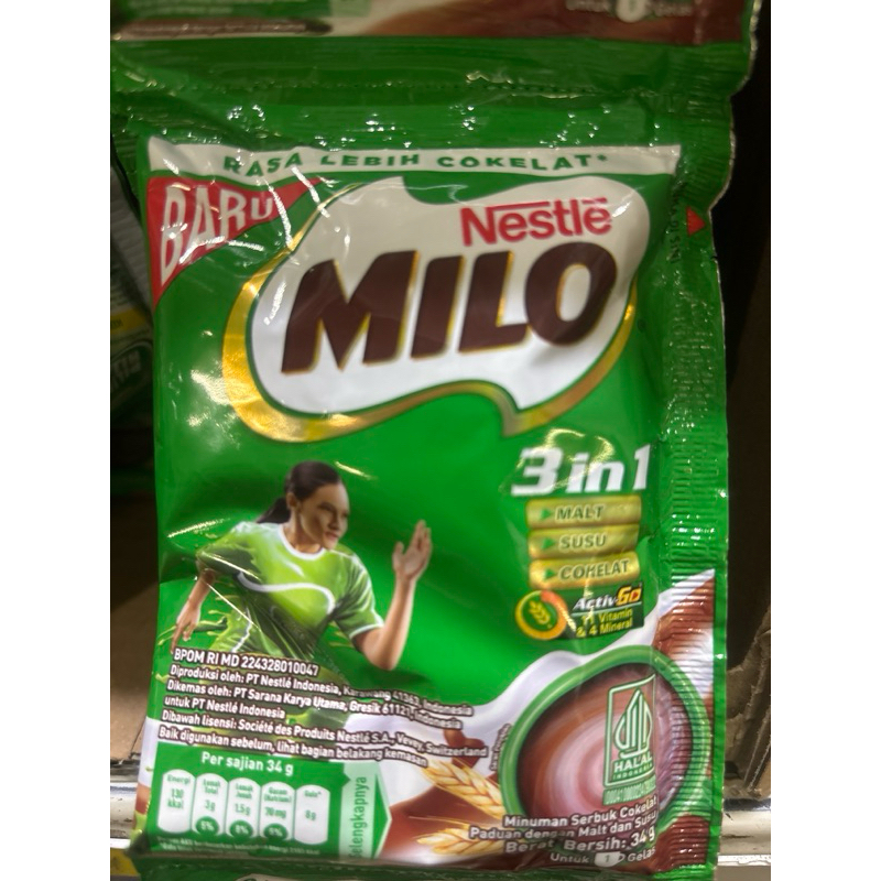 

Milo Healty Drink 3 in 1 Actigen-E isi 10/renceng