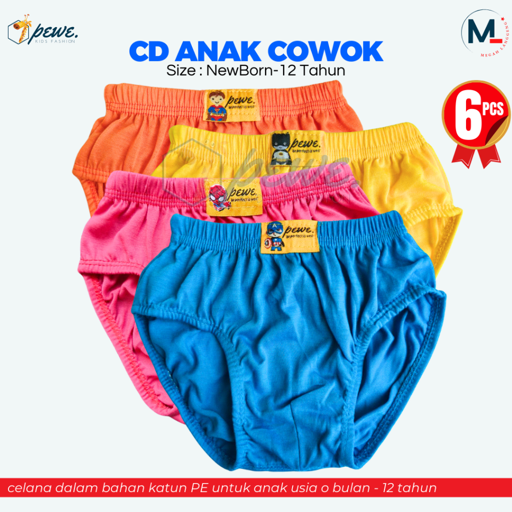 1/2 Lusin CD Anak Laki laki Celana Dalam Polos Anak Cowok - clana dalam anak cowo - Celana Dalam Ana