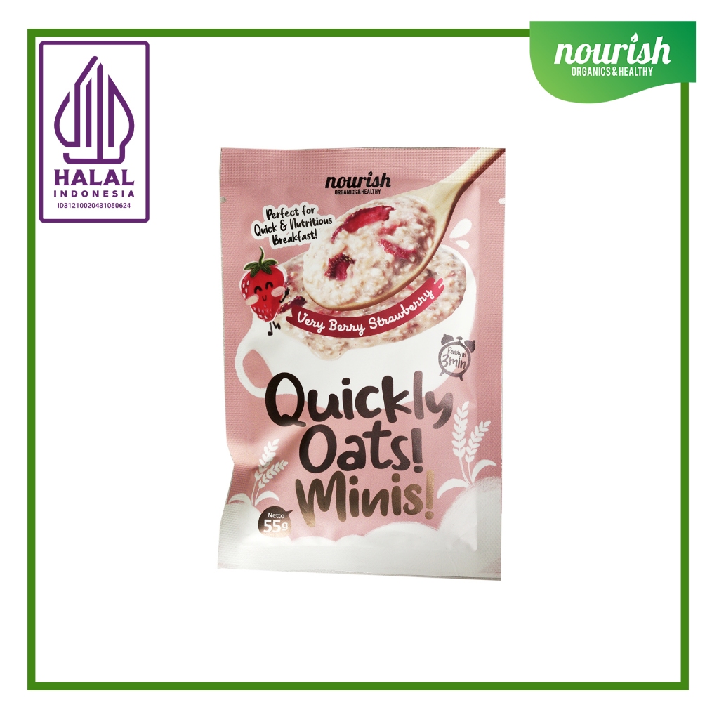 

Quickly Oats! Minis! Instant Oatmeal Very Berry Strawberry Sachet 55gr