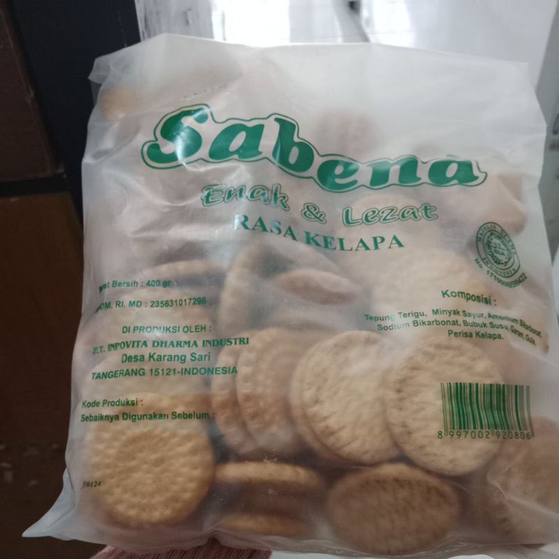 

Sabena Biskuit rasa kelapa 400gram