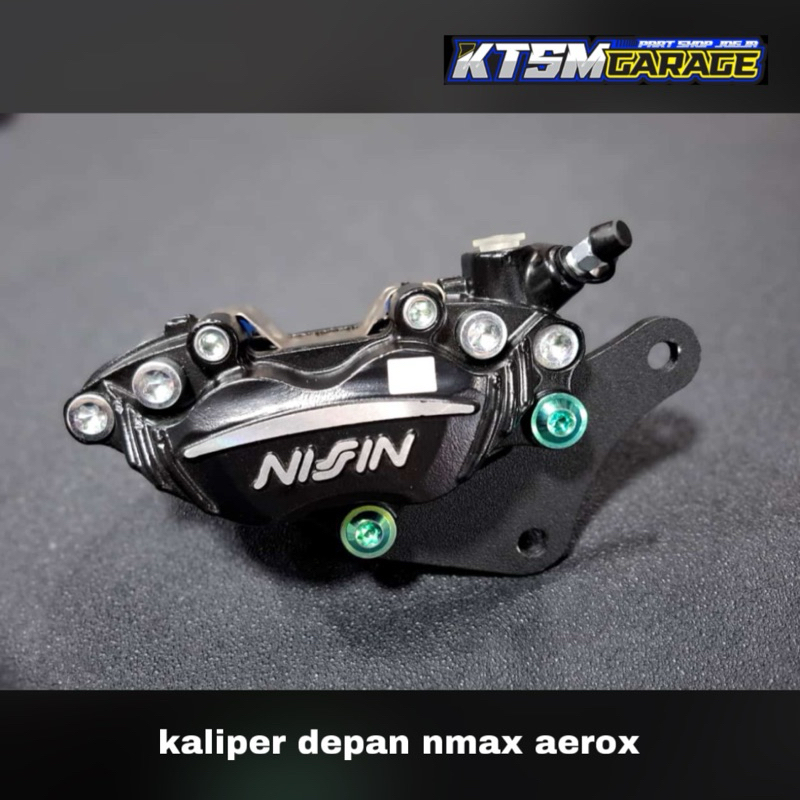kaliper nmax aerox nissin 4piston set braket kaliper dan baut titanium