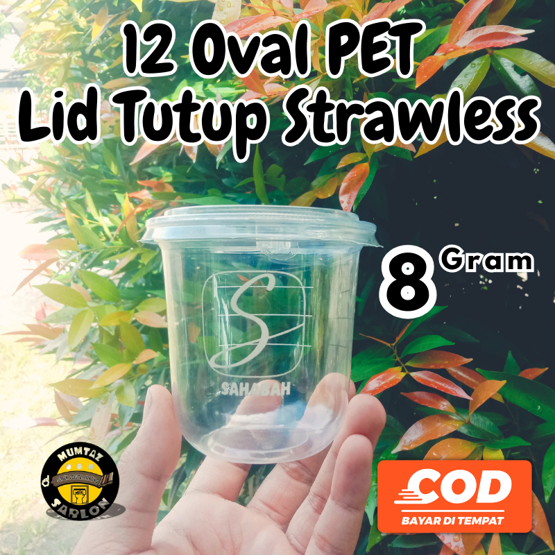 Sablon Cup 12oz OVAL PET | 8gram | Coffee Cup