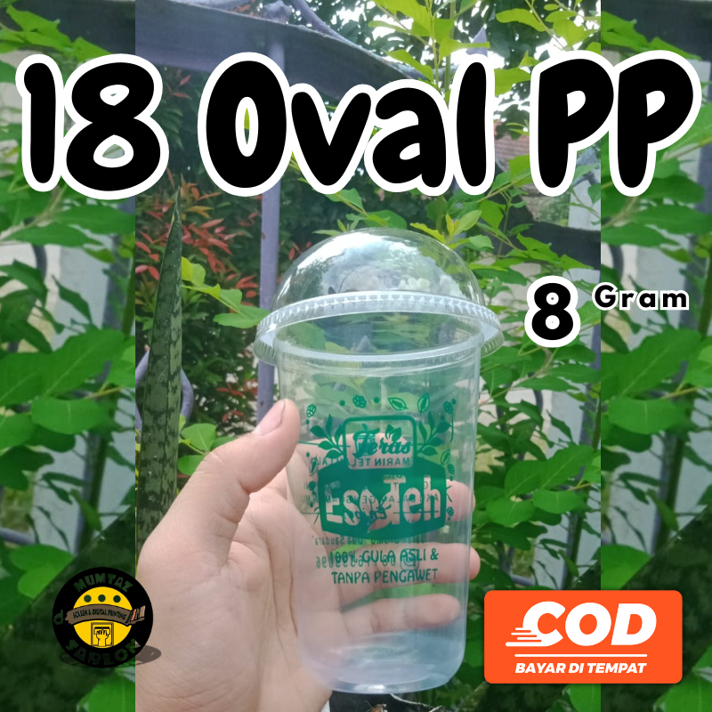 Sablon Cup 18oz OVAL PP | 8gram | Coffee Cup |