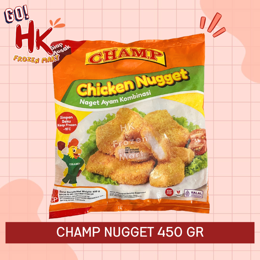 

Champ Chicken Nugget 450gr KEMASAN BARU | naget ayam bentuk s coin fiesta kanzler HK Frozen Mart