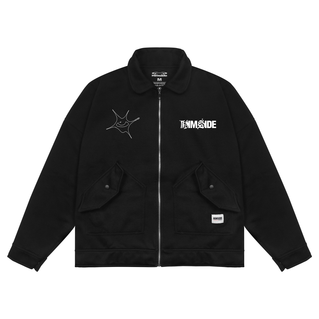 Himside - Eyesoul Black Boxy Work Jacket - Unisex