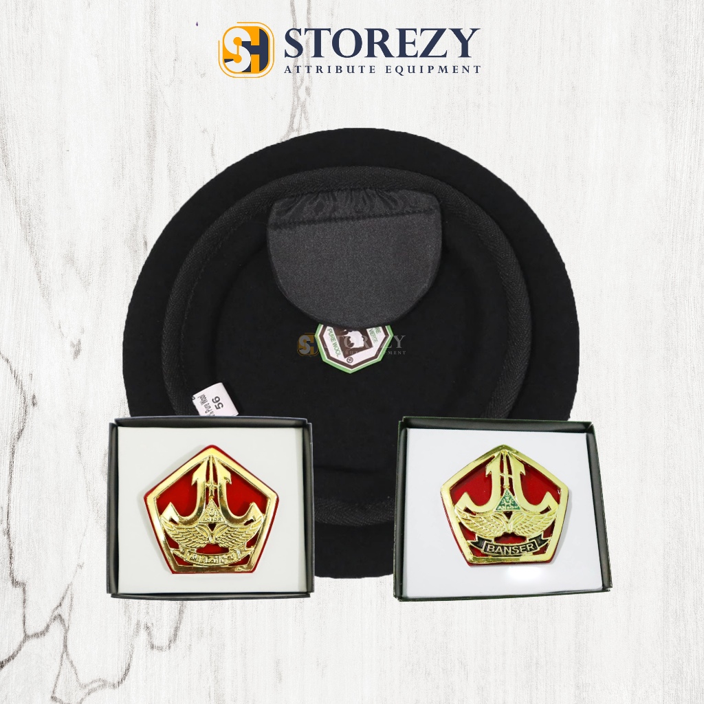 Baret Banser + Emblem (Camel)