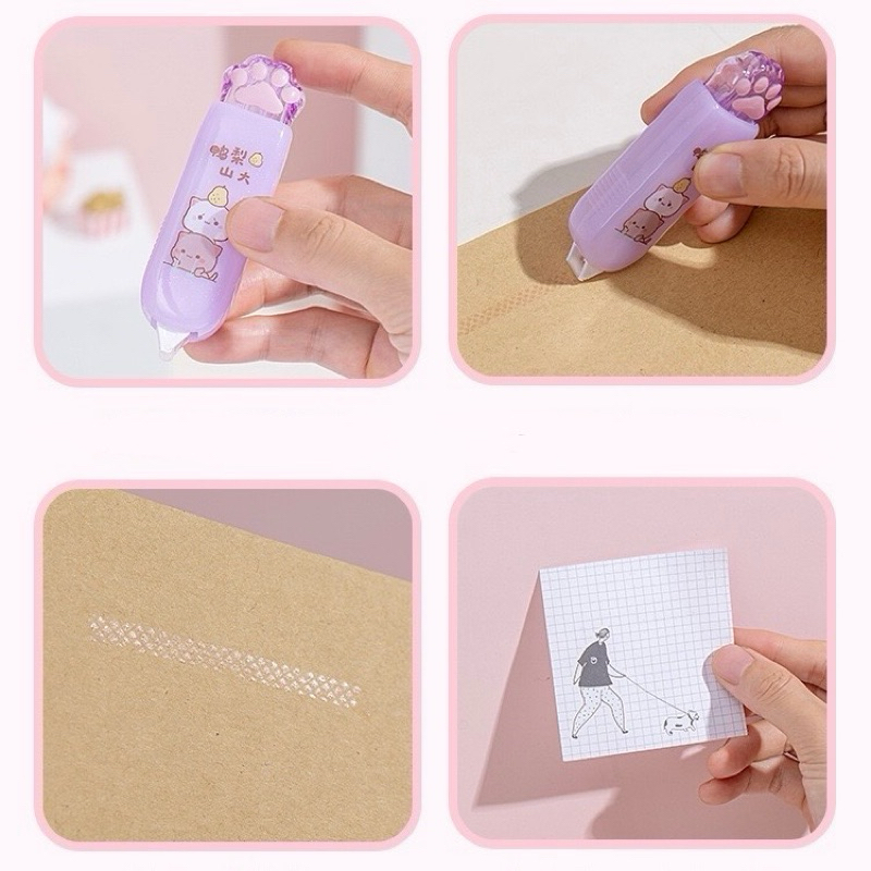 

MEOW GLUE TAPE DOUBLE TAPE LEM DUA SISI KERTAS BENTUK TIP EX