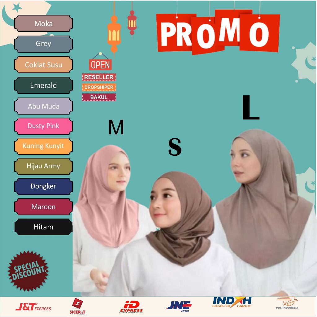 By Assalam - 88RB dpt 14pcs jilbab bergo hamidah non pet bergo hijab sport jilbab sport instan jerse