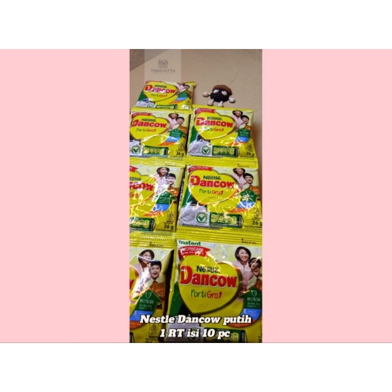 

Susu dancow fortigo instan 1 renceng isi 10 sachet @26gr