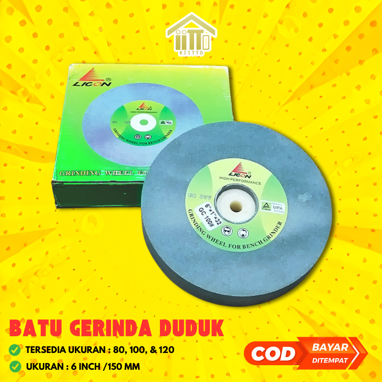 BATU GERINDA DUDUK HIJAU 6 INCH / BATU GRINDA IJO GRINDING WHEEL 150 MM / GASAL GRIT 80 100 120