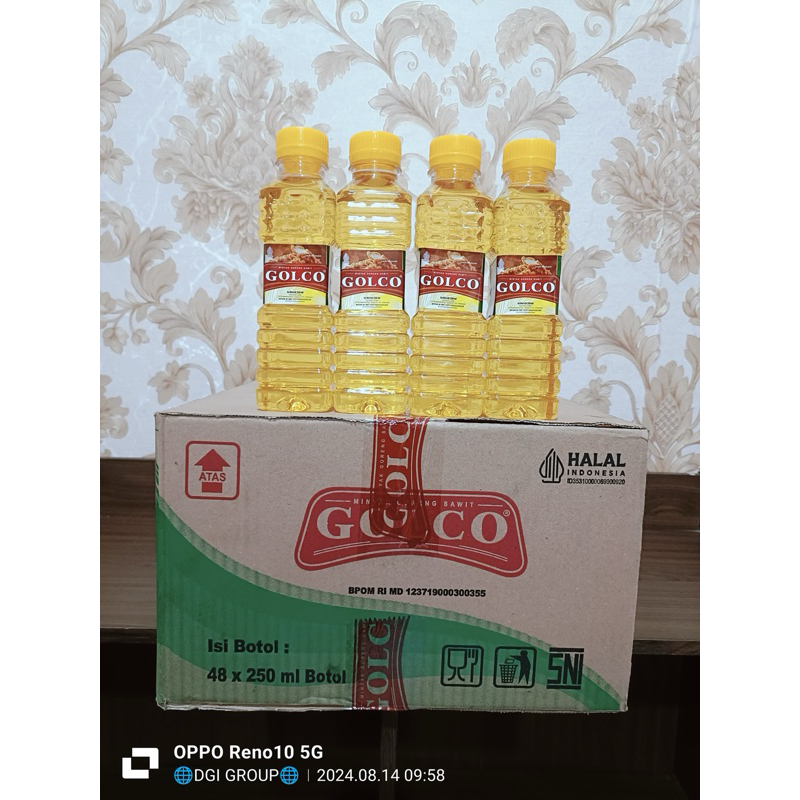 1 Dus Minyak Goreng Golco 250ml isi 48 botol/Minyak Goreng Jernih Murah Berkualitas