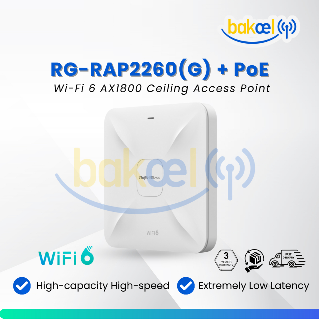 Ruijie RG-RAP2260G WIFI 6 Indoor Access Point AX1300 RAP2260G Plus PoE Injector
