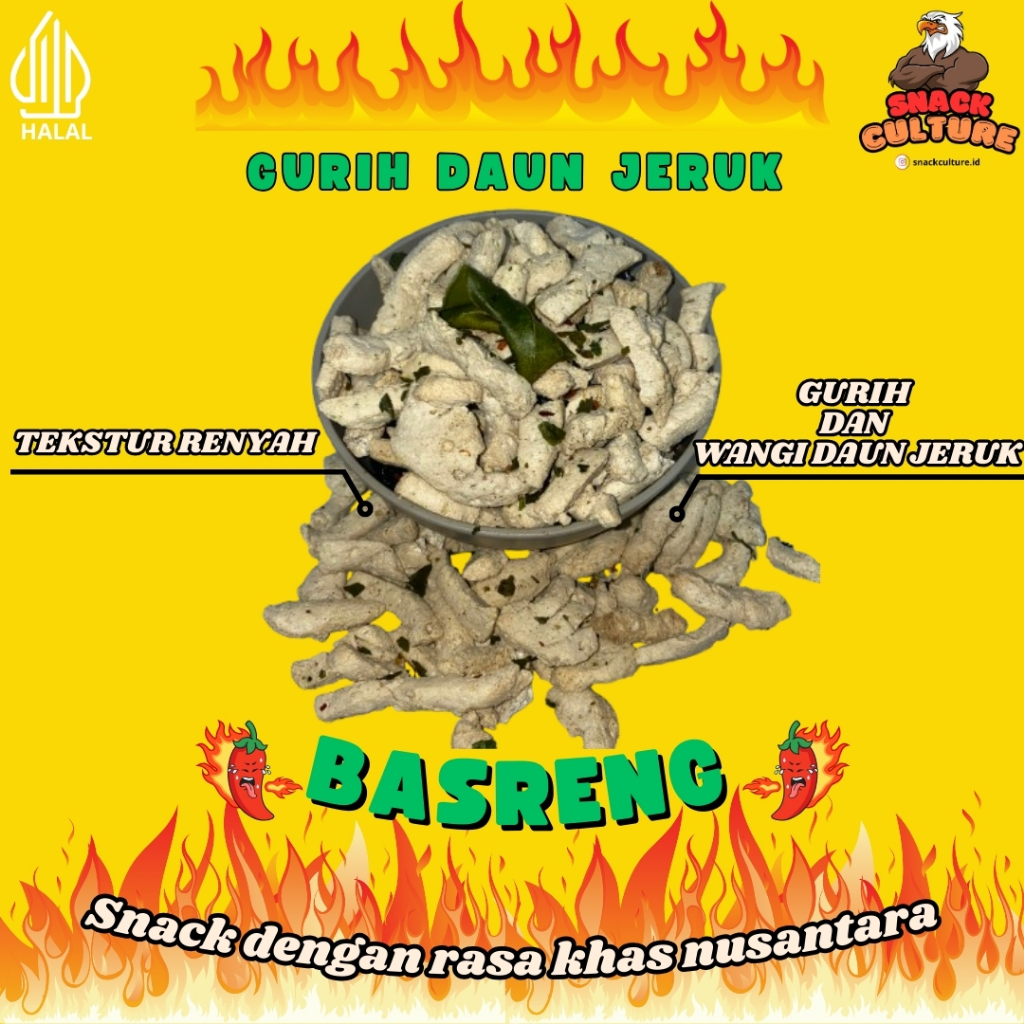 

BASRENG STIK GURIH DAUN JERUK 500gr 200gr 100gr SNACKCULTURE