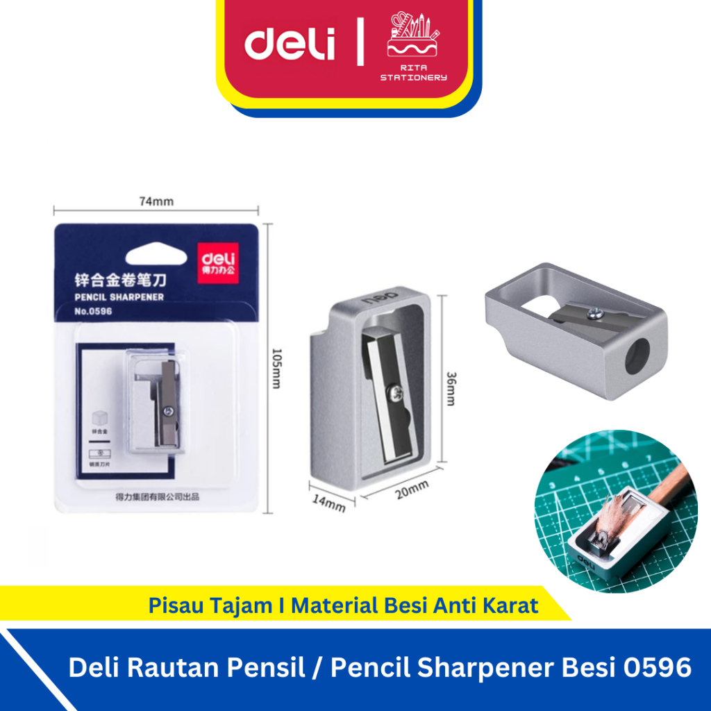

Deli Rautan Pensil / Pencil Sharpener Besi - 0596