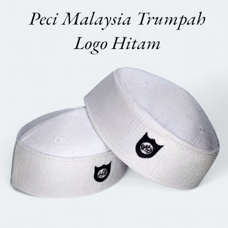 Peci Songkok Kopiah Malaysia Terompah Polos / Peci Kopiah Haji Putih Terumpah Malaysia