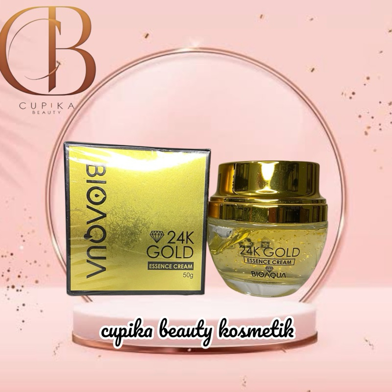 pu] BIOAQUA CREAM MOISTURIZER 24K GOLD 50 GR - 24K GOLD ESSENCE CREAM REPAIR HYDRATION