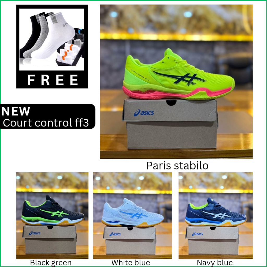 promo court control ff3 super premium spatu tenis pria & wanita sepatu tenis lapangan free kaos kaki