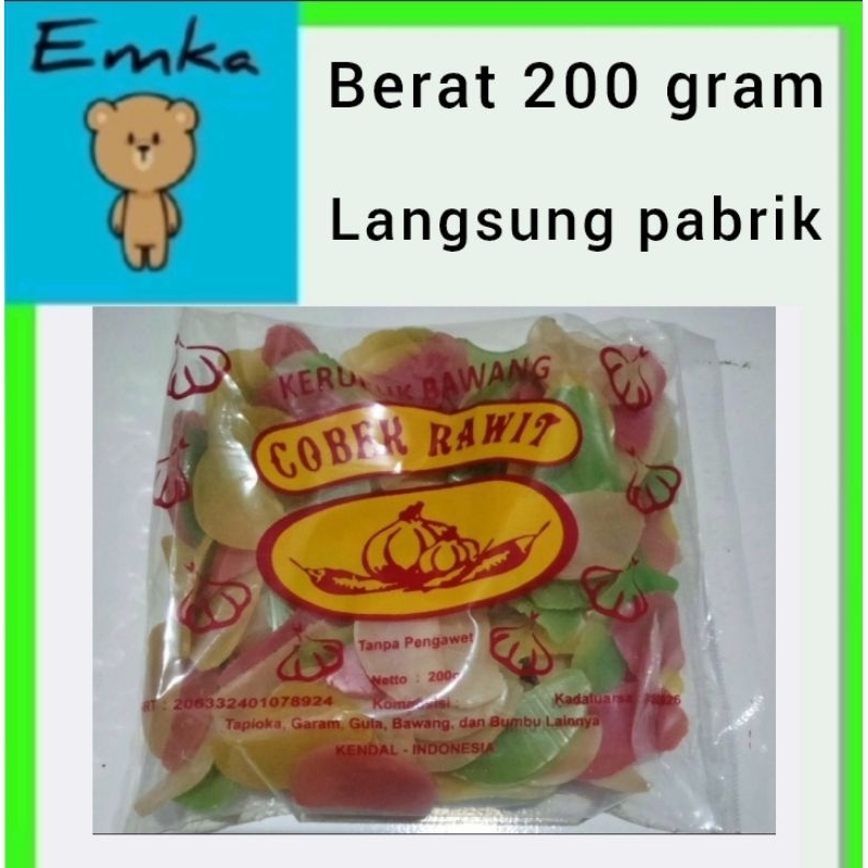 

krupuk bawang cobek rawit 200 gram perbiji