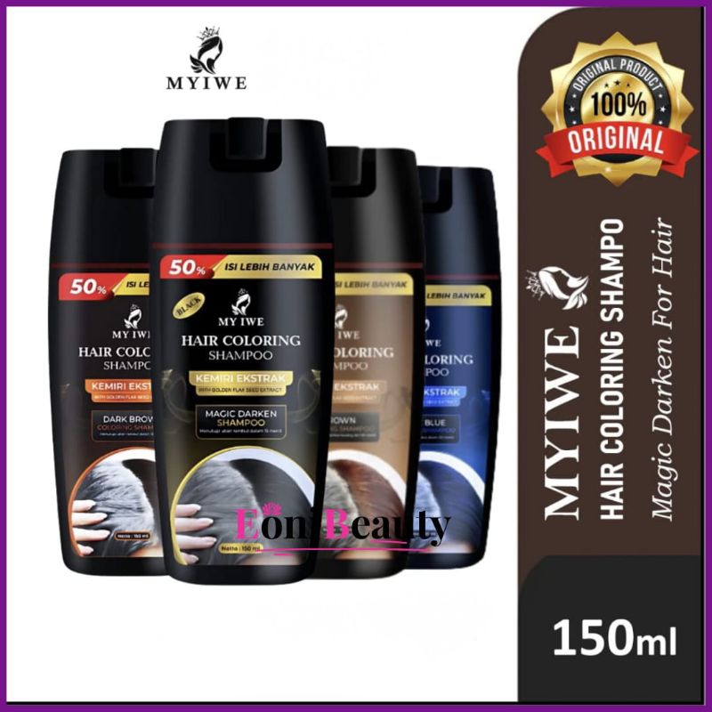 MY IWE Hair warna Coloring Shampoo | Penghitam Rambut Beruban Shampoo | Pewarna Rambut Shampoo