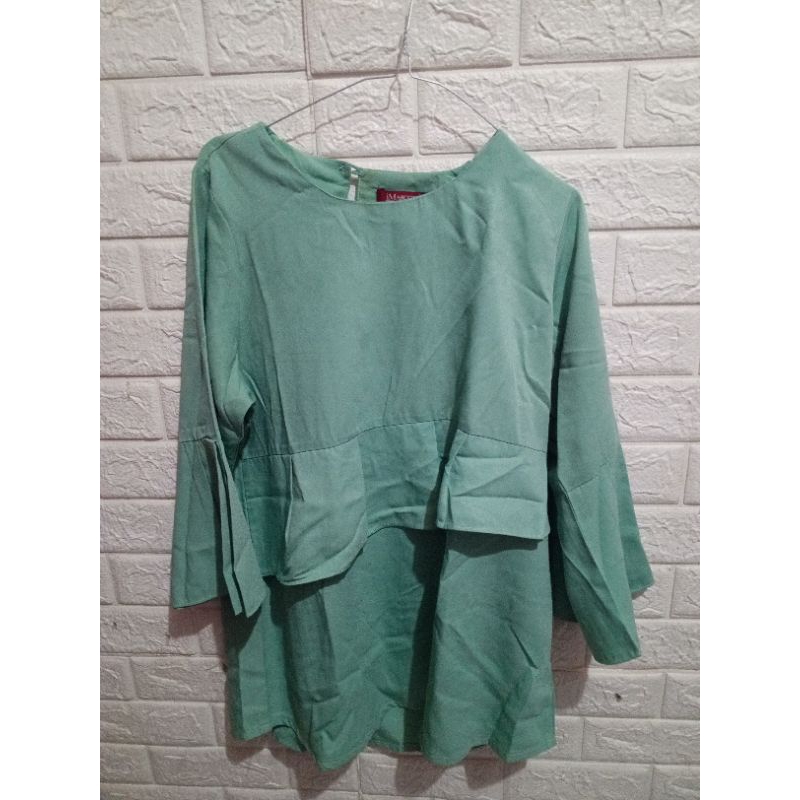 Preloved Tunik Hijau Mint I Maroon
