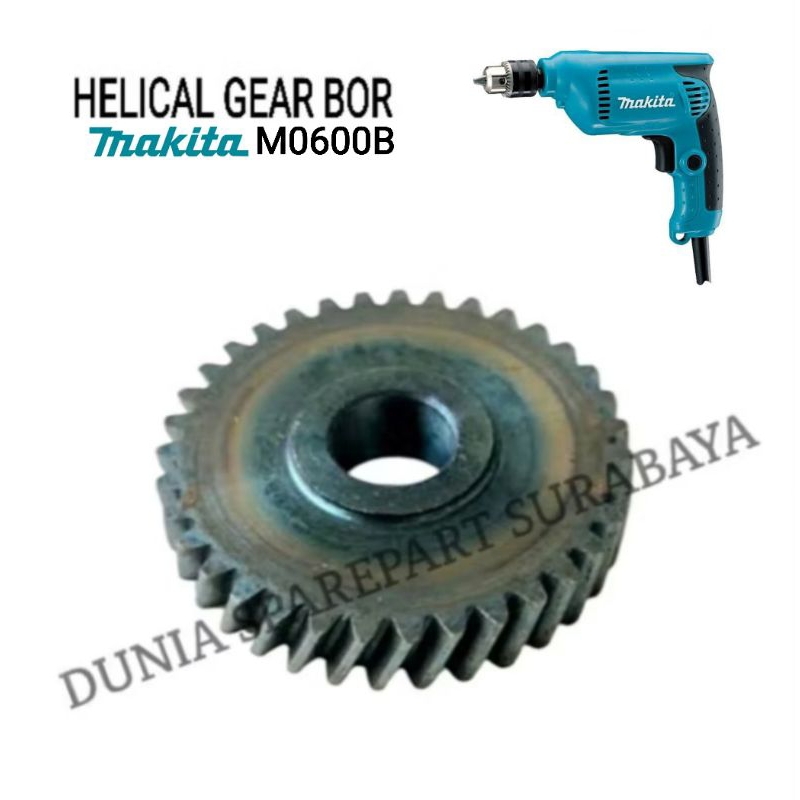 Sparepart Helical Gear Mesin Bor 10mm Makita M0600B / Gigi Nanas Bor 10 mm M 0600 B / Ger Gir Suku C