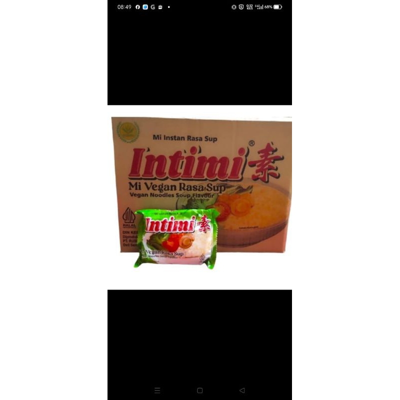 

Intimi. mie vegetarian rasa mie goreng dan sop (karton)