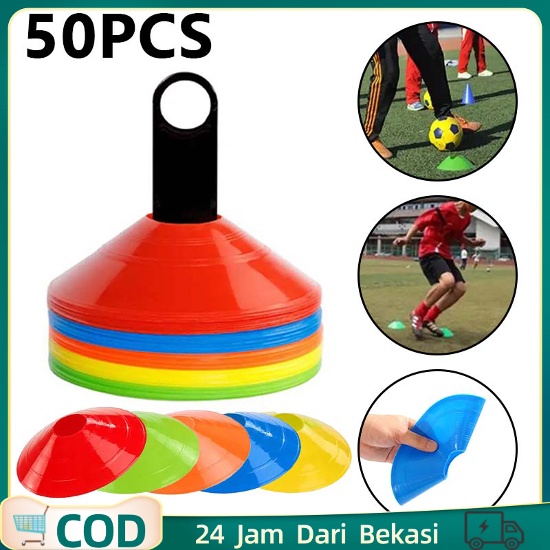 50pcs Cone Sepak Bola 1 Set Kerucut Latihan Bola Mangkok Latihan Sepak Bola Cone Mangkuk Sepak Bola