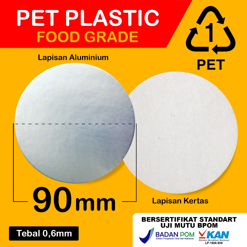 Seal Induksi Toples Plastik PET 9 cm / Segel seal Almunium Food Grade