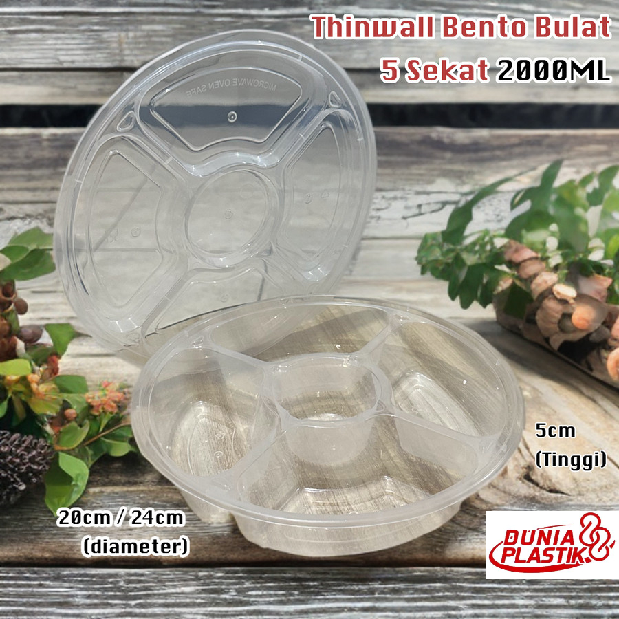 Harga / 25pcs Thinwall Bulat 2000ml Bulat SEkat 5 / Food Container Bowl