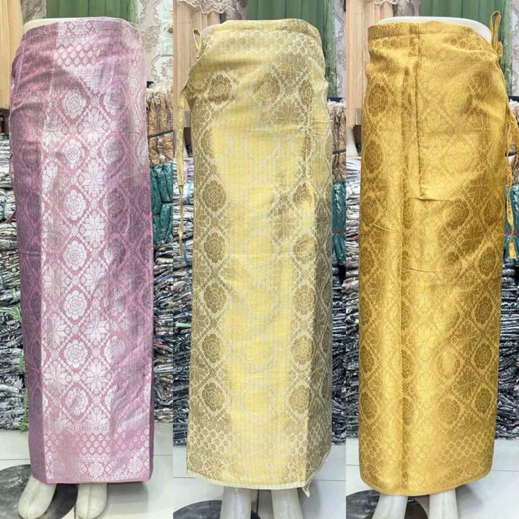 Kain Lilit Songket / Bawahan Kebaya Wisuda / Rok Songket Gold dan Pilihan Warna