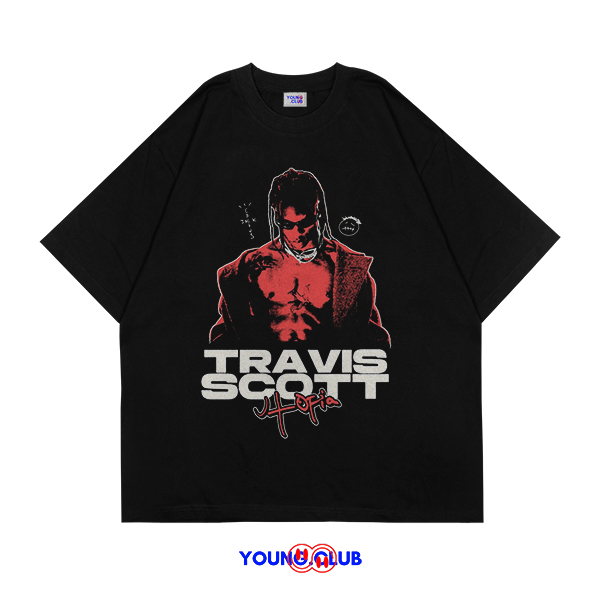 YOUNG.CLUB | KAOS BAJU TRAVIS SCOTT JACK UTOPIA | T-SHIRT OVERSIZE HITAM STYLE Y2K VINTAGE BOOTLEG G