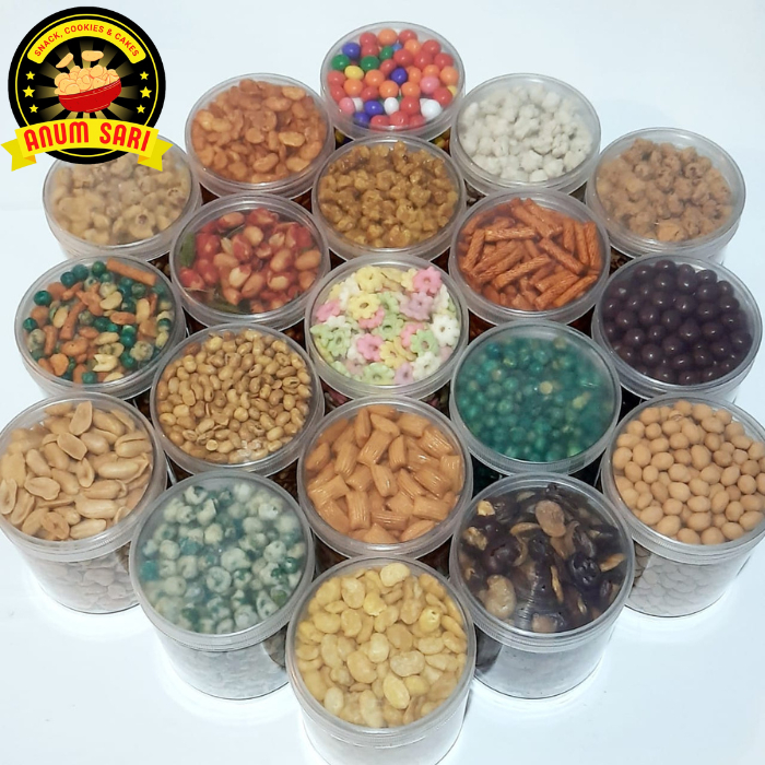 

Aneka Cemilan Kacang Toples (Kacang Bawang, Kacang Thailand, Kacang Bandung, Polong Ijo, Koro Balado, Koro Kulit, Telur Atom, Telur Medan, Kedelai) - Anum Sari