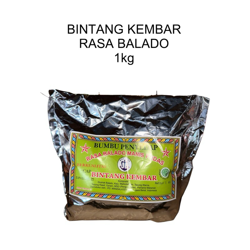 

Bumbu Tabur Bintang Kembar Rasa Balado Keju Manis Pedas 1kg / MDL