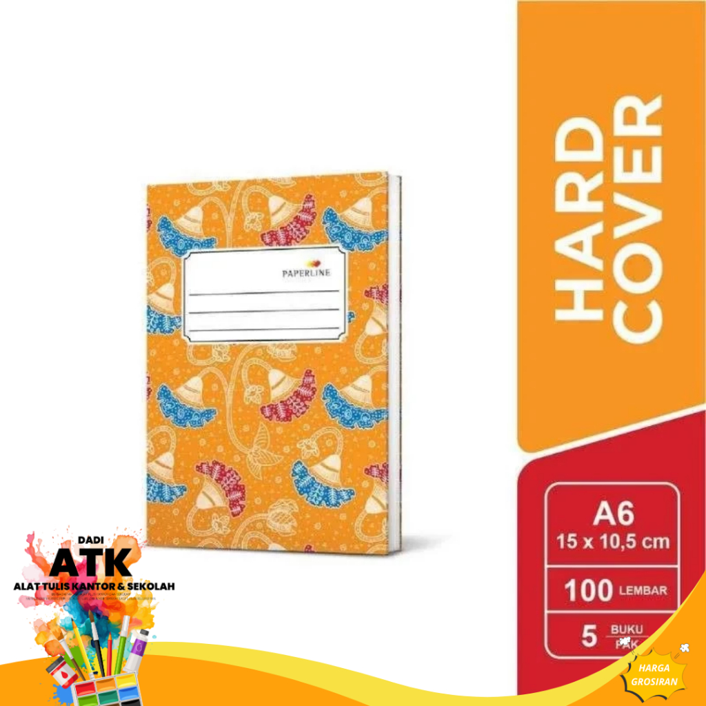 

Paperline Buku Hardcover kecil Oktavo 100 Lembar Buku Cacatan - jumlah 5 buku