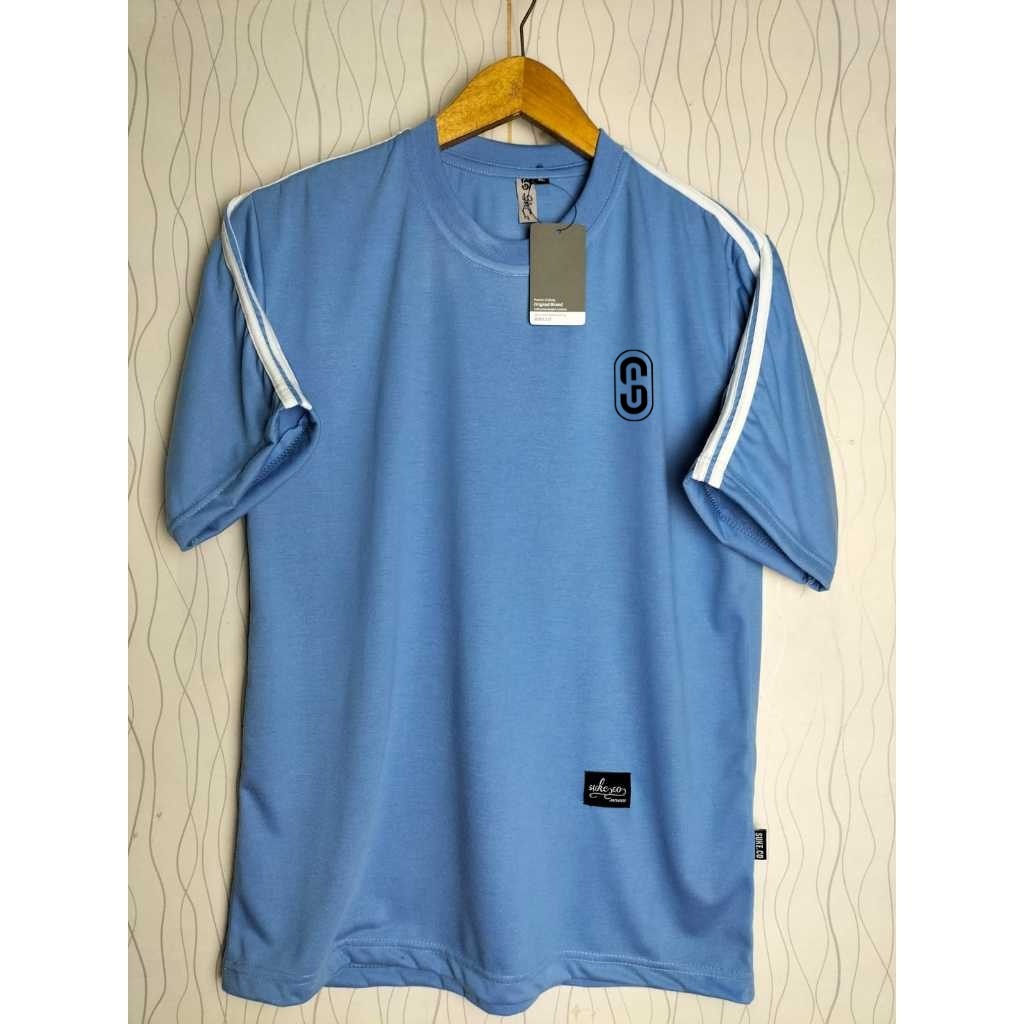 BAJU ATASAN KAOS PRIA CASUAL BRANDED SUKE RINGER LOGO SIMPLE / KAOS VINTAGE STRIPE TAG ORIGINAL