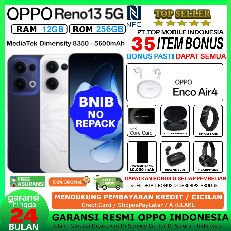 OPPO Reno 13 5G 12/256 GB RAM 12GB ROM 256GB GARANSI RESMI OPPO INDONESIA